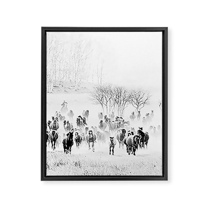 southwest cowboy horse decor print Framed Canvas Print Gallery Image 1