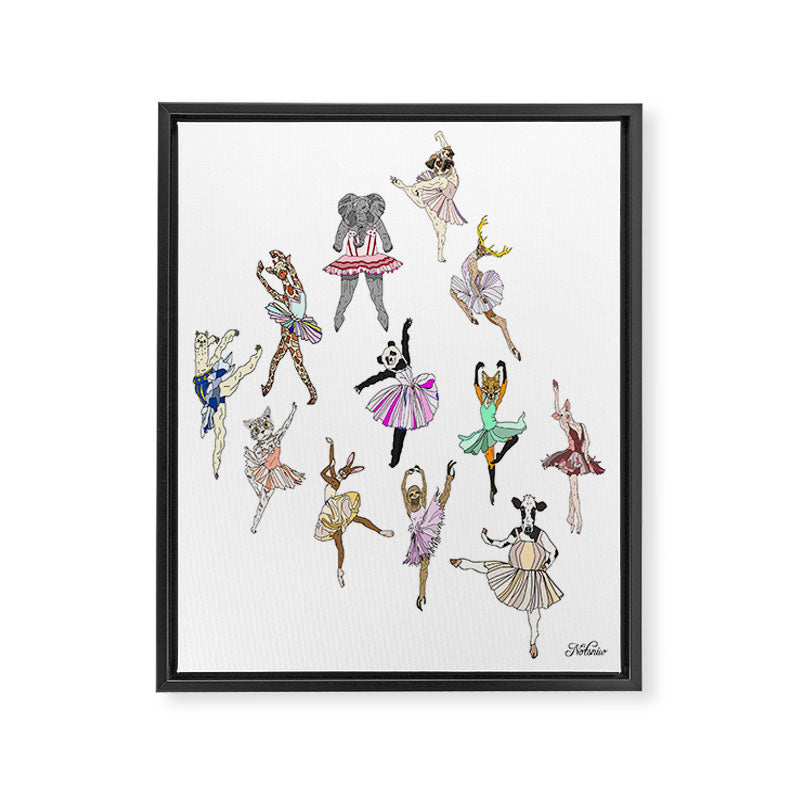Animal Ballerinas Framed Canvas Print Gallery Image 8