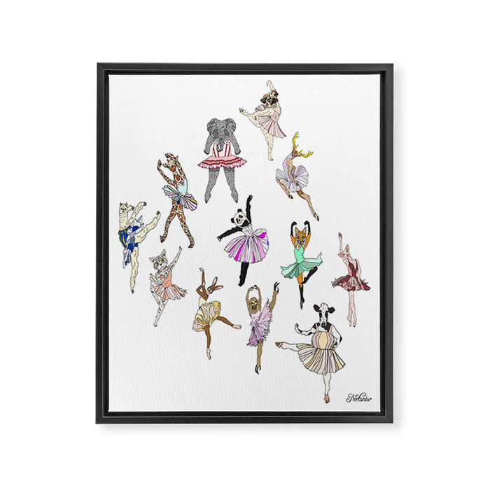 Animal Ballerinas Framed Canvas Print Gallery Image 1
