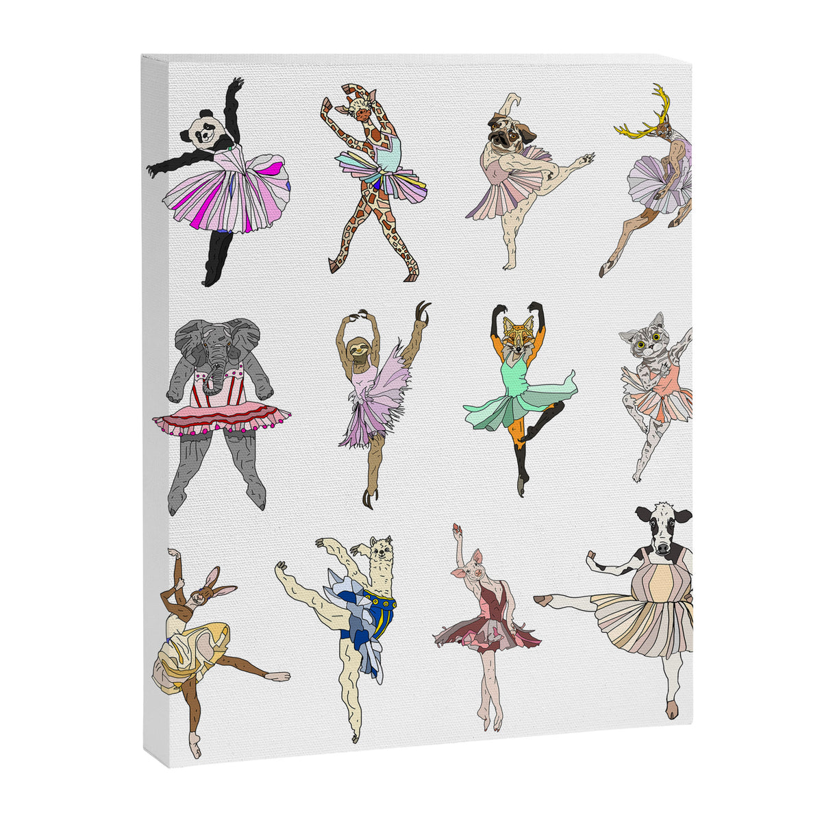 Animal Square Dance Hipster Ballerinas Canvas Print Gallery Image 8