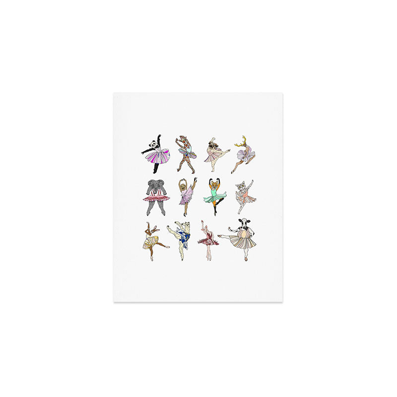 Animal Square Dance Hipster Ballerinas Art Print Gallery Image 1