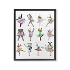 Animal Square Dance Hipster Ballerinas Framed Canvas Print Gallery Image 8