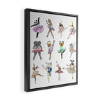 Animal Square Dance Hipster Ballerinas Framed Canvas Print Gallery Image 2