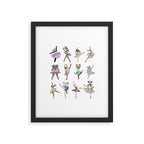 Animal Square Dance Hipster Ballerinas Framed Art Print Gallery Image 6
