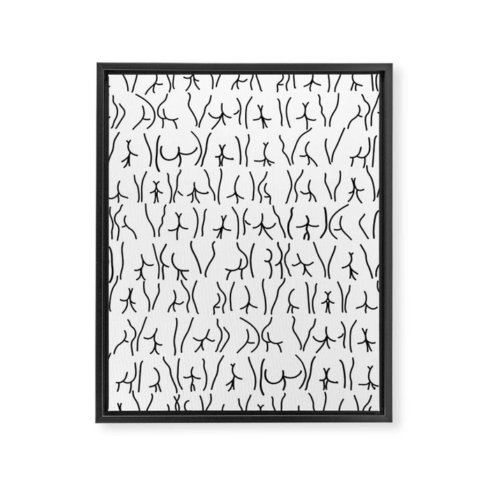 BUTTS Butts butts Black White Framed Canvas Print Gallery Image 1