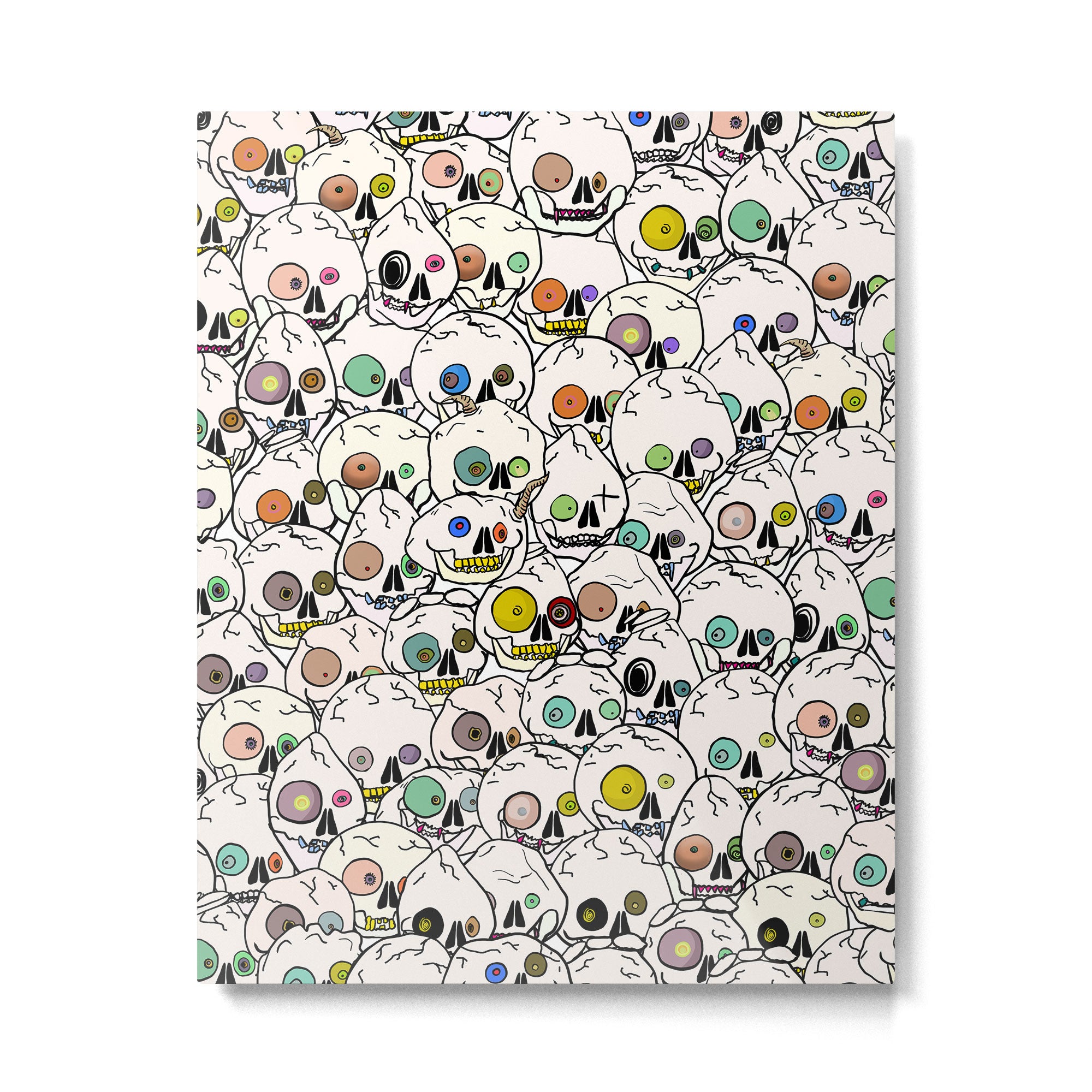 Cute Tiny Skulls Metal Print Gallery Image 6