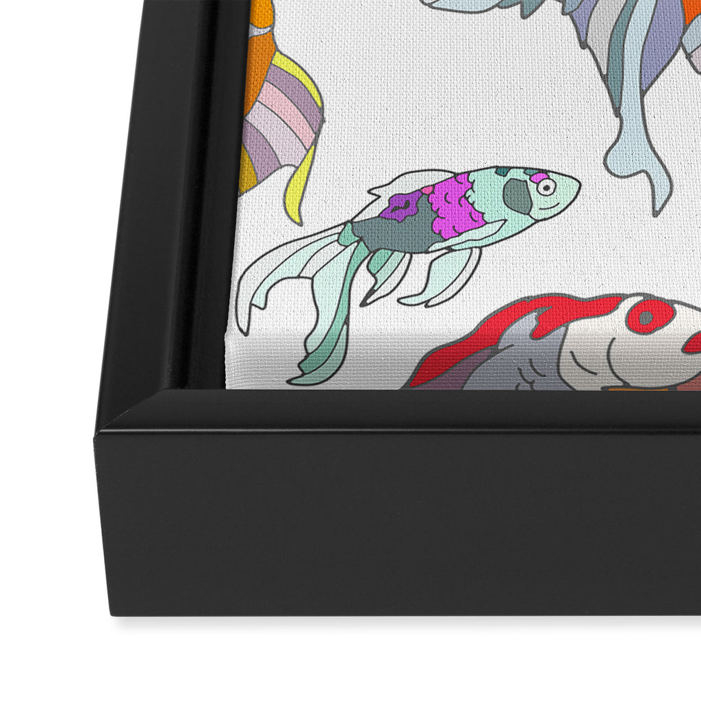 FISH FISH FISH Framed Canvas Print Gallery Image 3