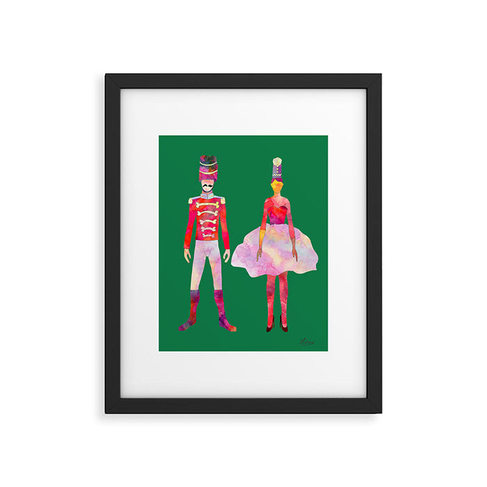 Nutcracker Ballet - Candy Cane Green Framed Art Print Gallery Image 1