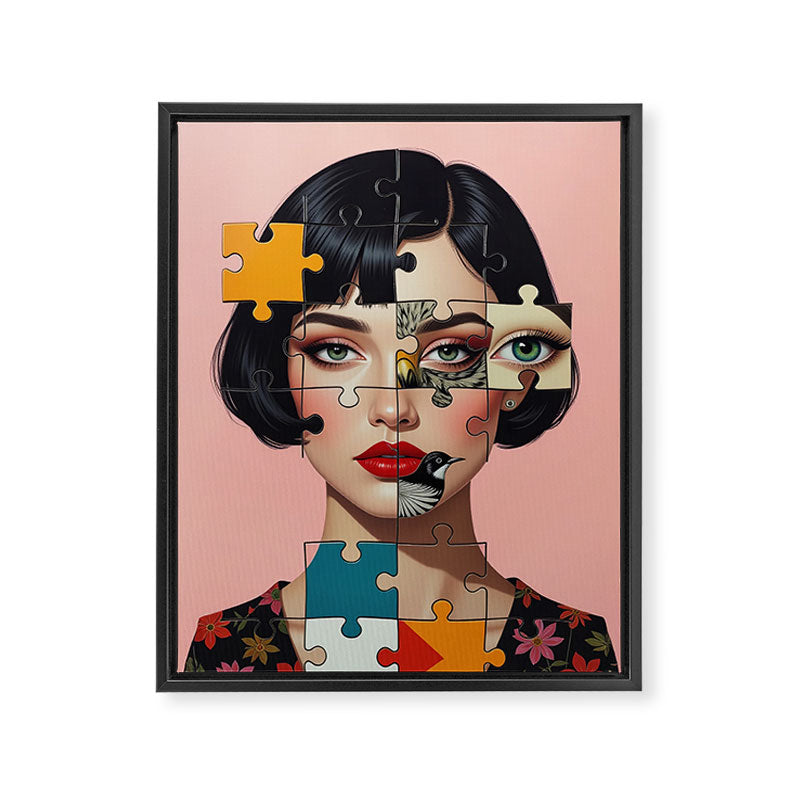 Puzzle Girl Lulu Framed Canvas Print Gallery Image 8