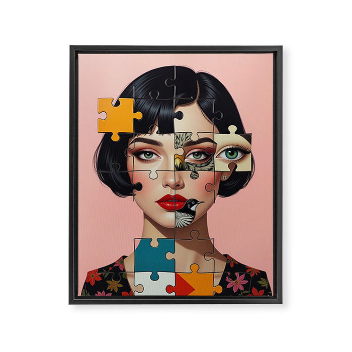 Puzzle Girl Lulu Framed Canvas Print Gallery Image 1