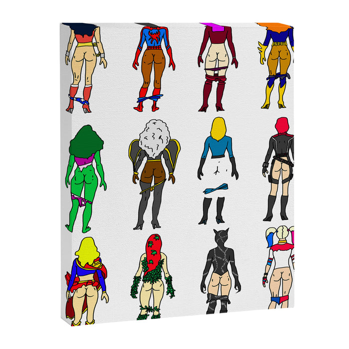 Superhero Butts - Girls Superheroine Butts LV Canvas Print Gallery Image 1