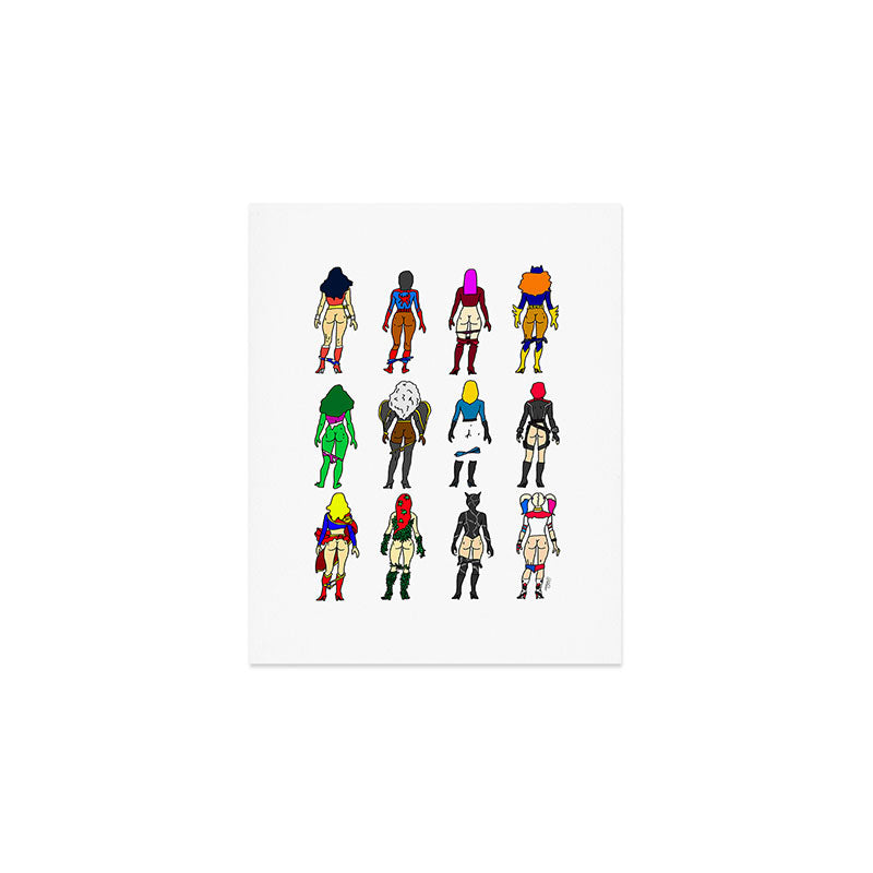 Superhero Butts - Girls Superheroine Butts LV Art Print Gallery Image 1