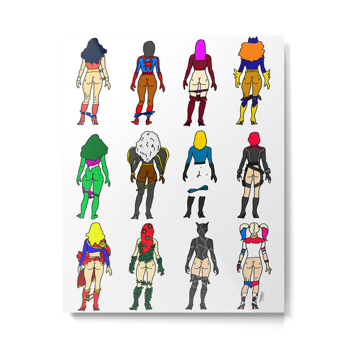 Superhero Butts - Girls Superheroine Butts LV Metal Print Gallery Image 1