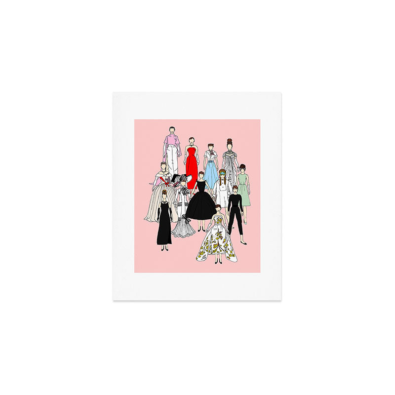 Think Pink Outfits Fashion Audrey Art Print Gallery Image 1
