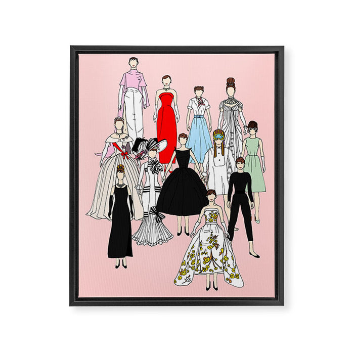 Think Pink Outfits Fashion Audrey Framed Canvas Print Gallery Image 1