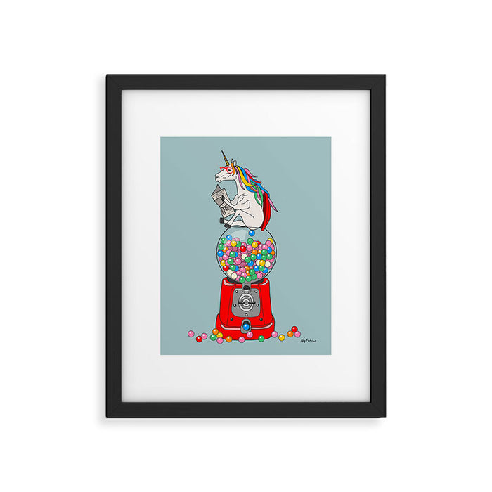 Unicorn Gumball Poop Framed Art Print Gallery Image 1