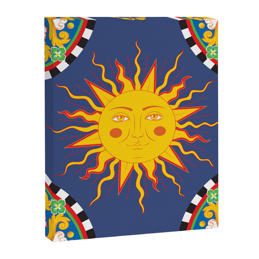 A Touch of Italian Elegance to Your Home: The Beautiful Sicili Sicilian Baroque Maiolica with Sun  Canvas Print Gallery Image 8