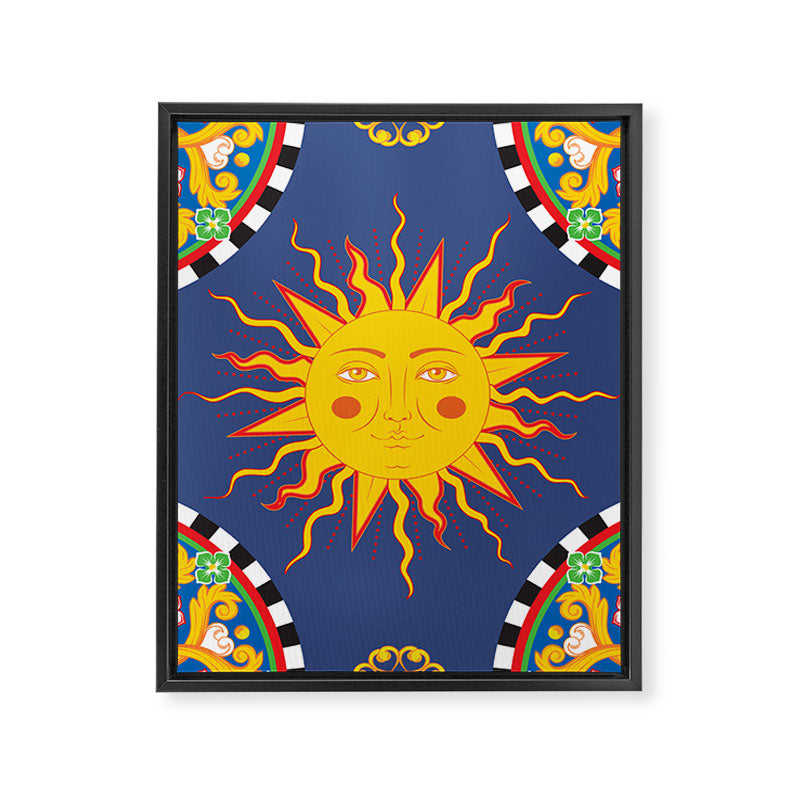 A Touch of Italian Elegance to Your Home: The Beautiful Sicili Sicilian Baroque Maiolica with Sun  Framed Canvas Print Gallery Image 8