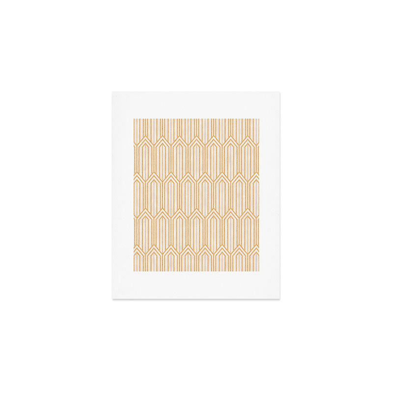 Art Deco Gatsby Geometric Pattern Ivory and Gold Art Print Gallery Image 1