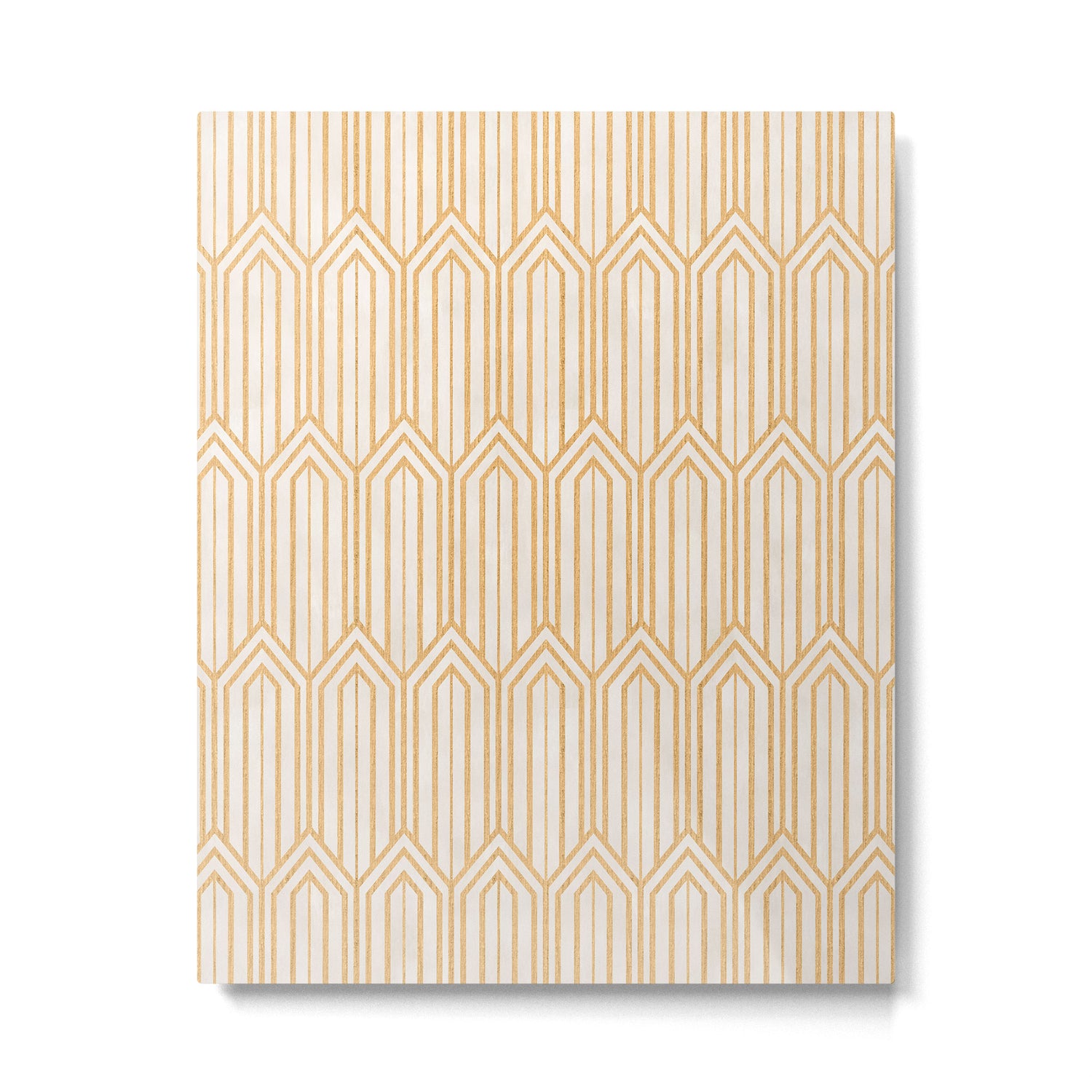 Art Deco Gatsby Geometric Pattern Ivory and Gold Metal Print Gallery Image 6