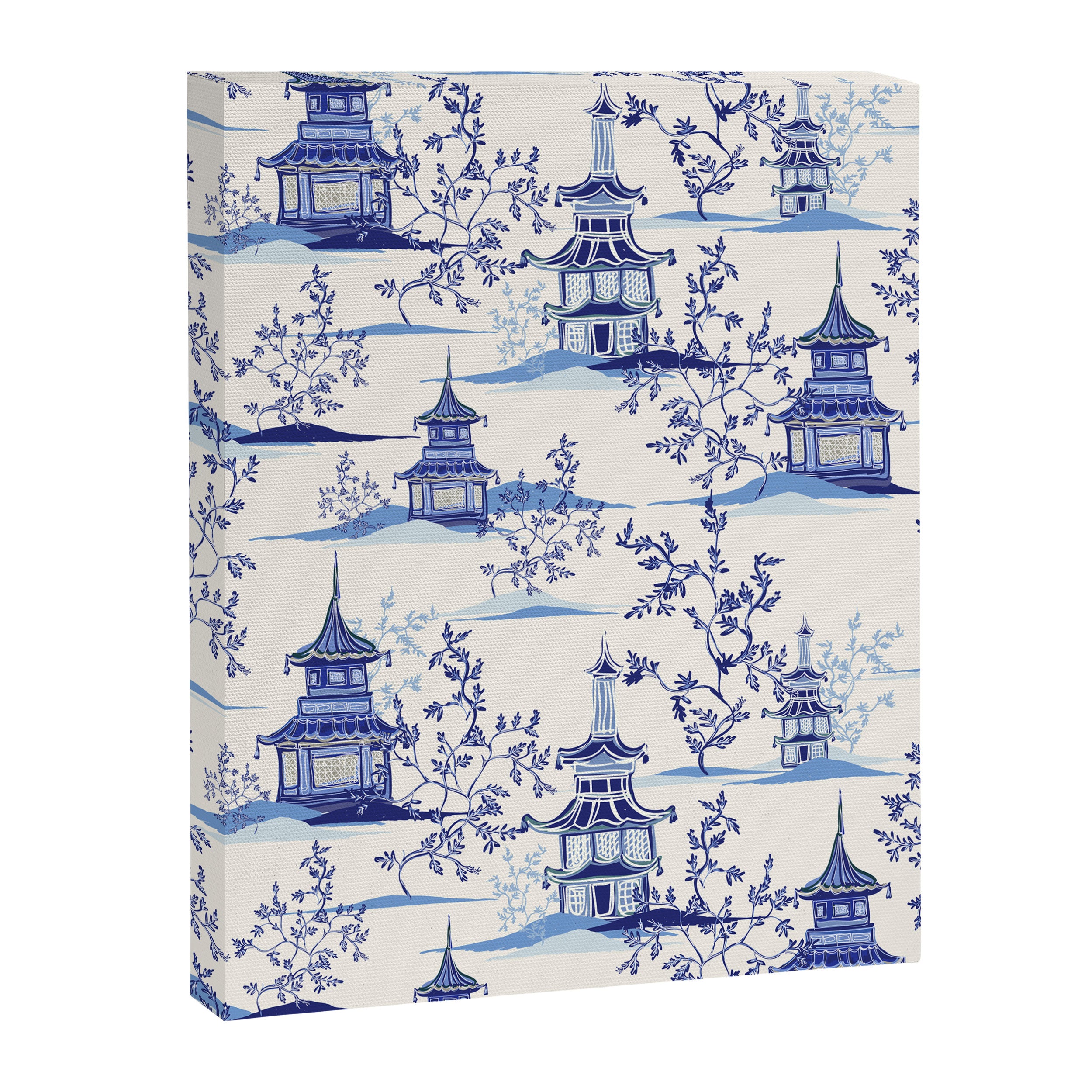 Chinoiserie Pagoda Pattern Canvas Print Gallery Image 8