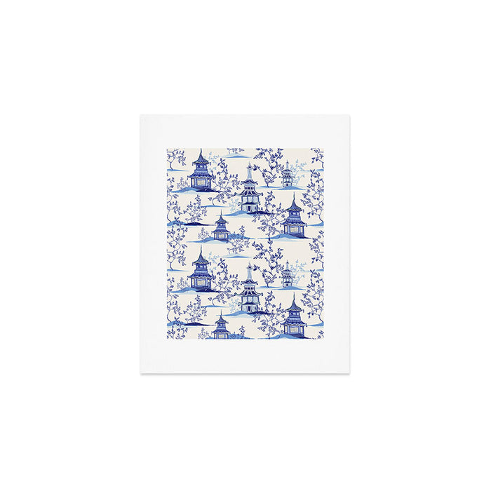 Chinoiserie Pagoda Pattern Art Print Gallery Image 1