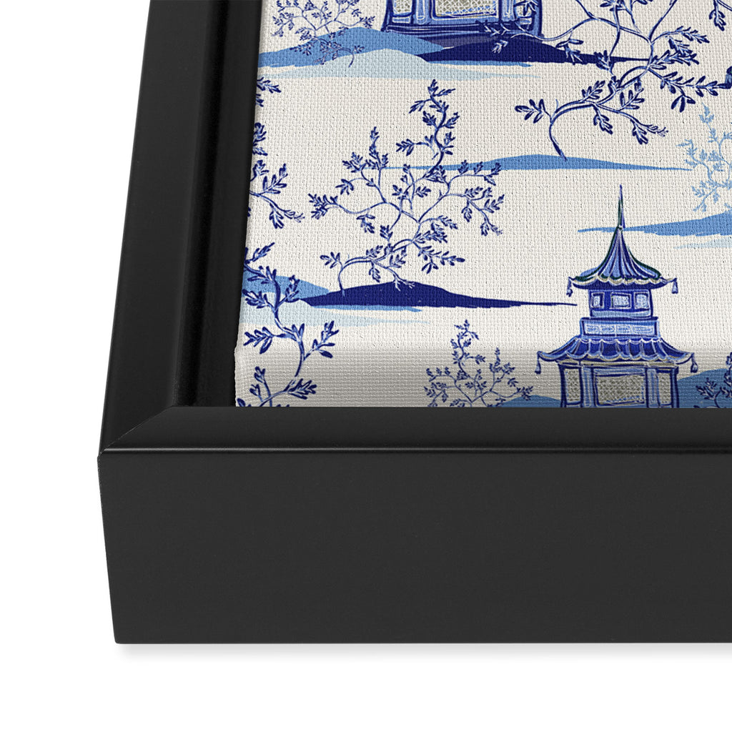 Chinoiserie Pagoda Pattern Framed Canvas Print Gallery Image 3
