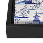 Chinoiserie Pagoda Pattern Framed Canvas Print Gallery Image 3
