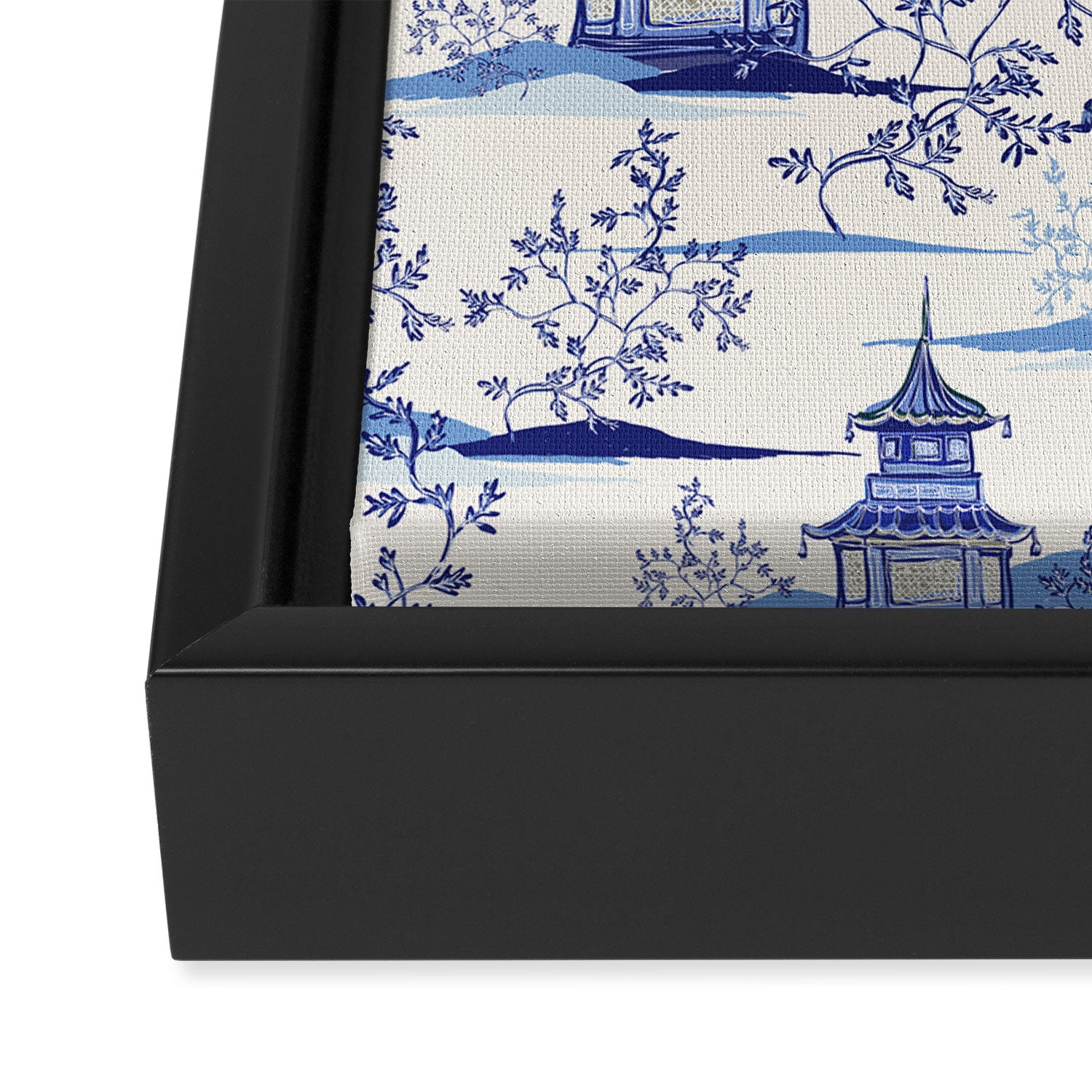 Chinoiserie Pagoda Pattern Framed Canvas Print Gallery Image 3