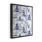 Chinoiserie Pagoda Pattern Framed Canvas Print Gallery Image 2