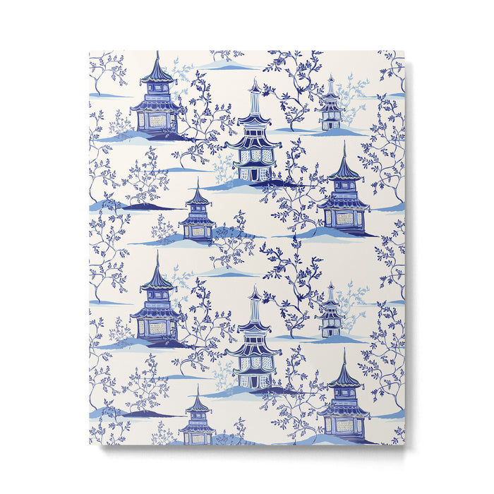 Chinoiserie Pagoda Pattern Metal Print Gallery Image 1