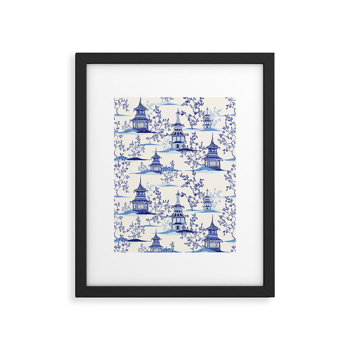 Chinoiserie Pagoda Pattern Framed Art Print Gallery Image 1