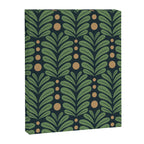 Green and Navy Botanical Scalloped Art Deco Pattern Canvas Print Gallery Image 8