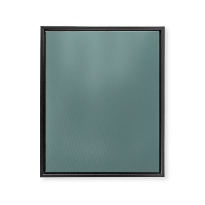 AEGEAN TEAL Dusty Solid Color Plain Neutral Earthy Tone  Framed Canvas Print Gallery Image 1