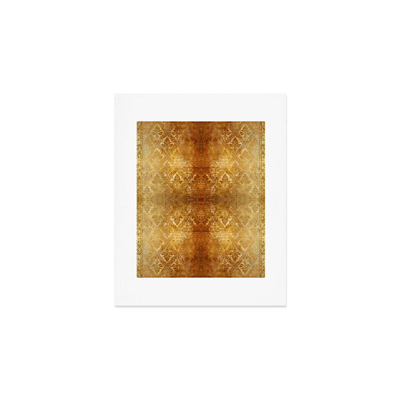 AGED GOLDEN DAMASK Shabby Chic  Art Print Gallery Image 1