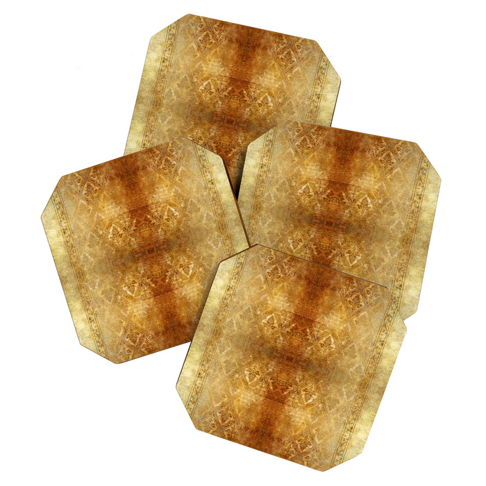 AGED GOLDEN DAMASK Shabby Chic  Coaster Gallery Image 1