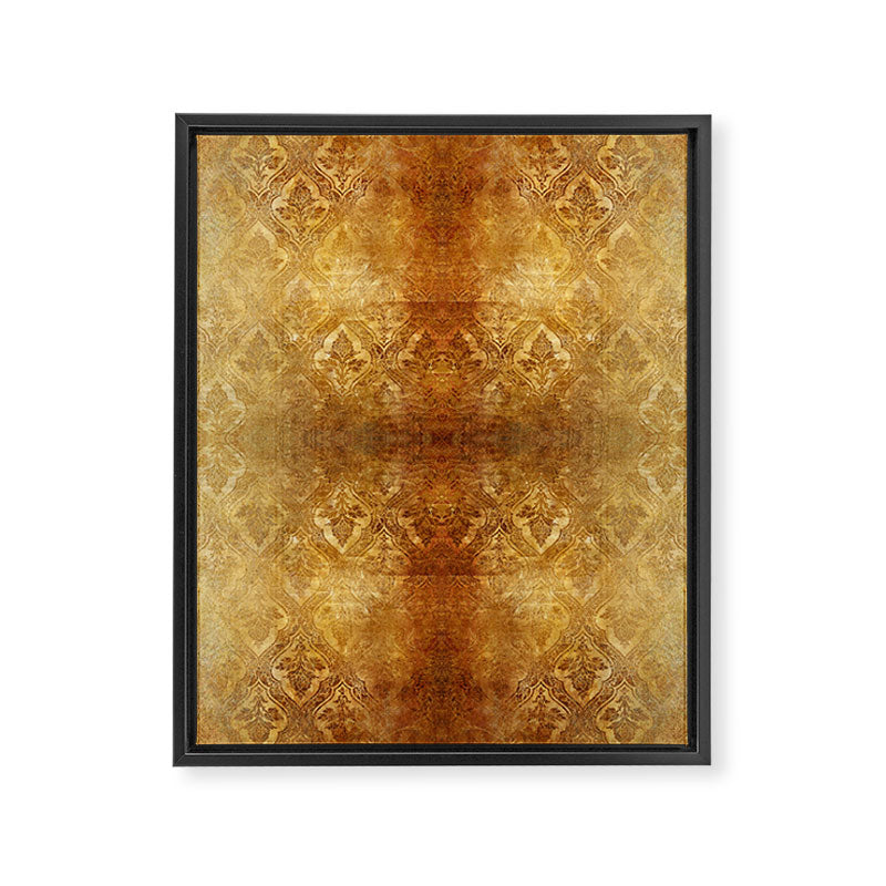 AGED GOLDEN DAMASK Shabby Chic  Framed Canvas Print Gallery Image 8