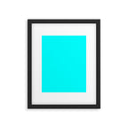 AQUA CYAN Solid Color Plain Neon Blue Shade  Framed Art Print Gallery Image 6