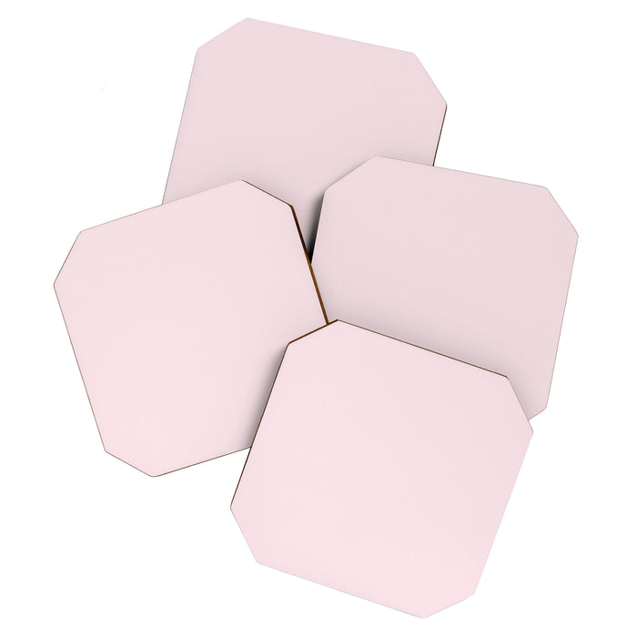 Baby Pink  Pale Pastel Colid Color Soft Pink Shade Plain Pattern  Coaster Gallery Image 1
