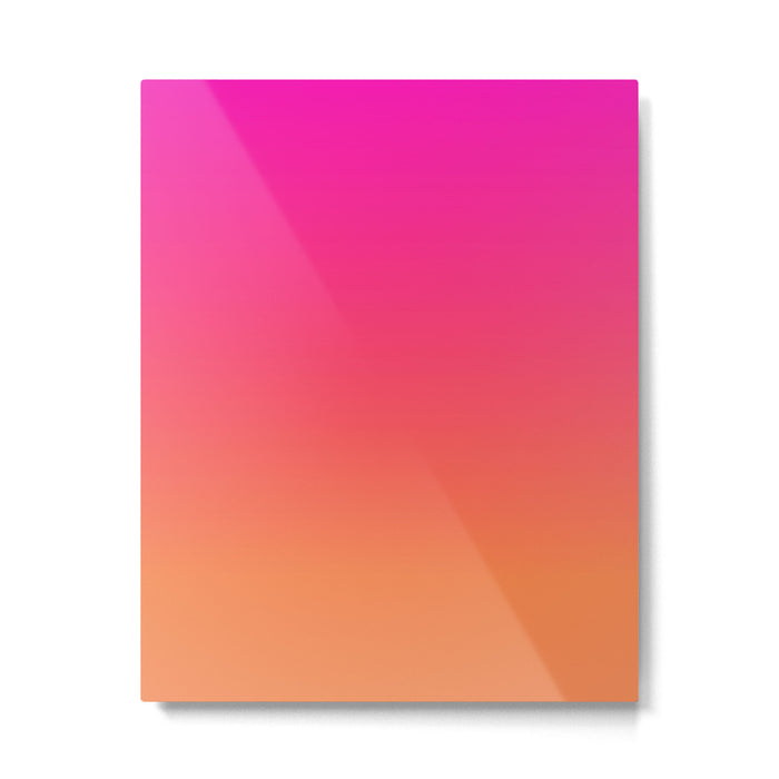 Blazing Ombre Color Hot Pink and Orange Shade Metal Print Gallery Image 1