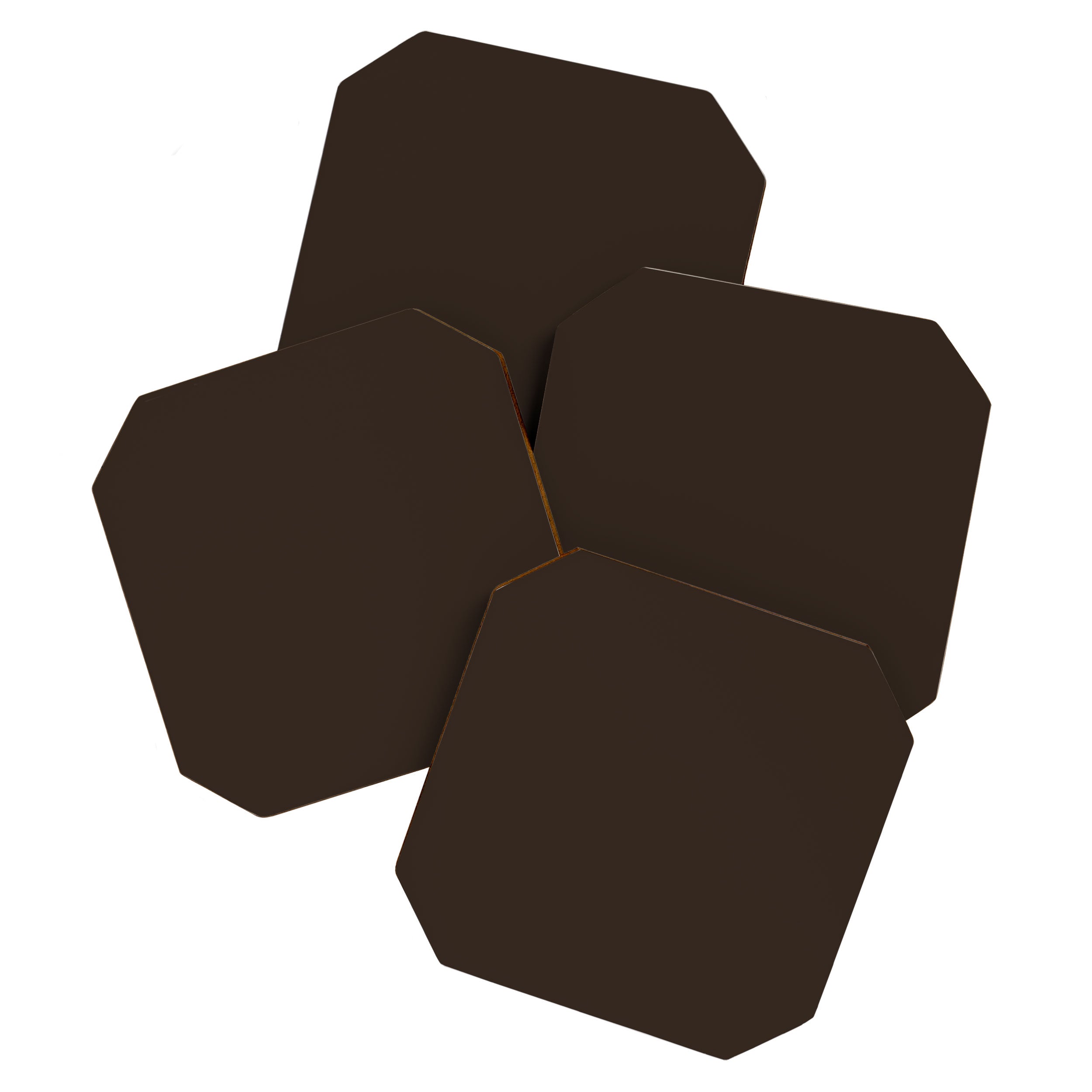 COCOA BROWN SOLID COLOR Dark Chocolate Plain Pattern  Coaster Gallery Image 1
