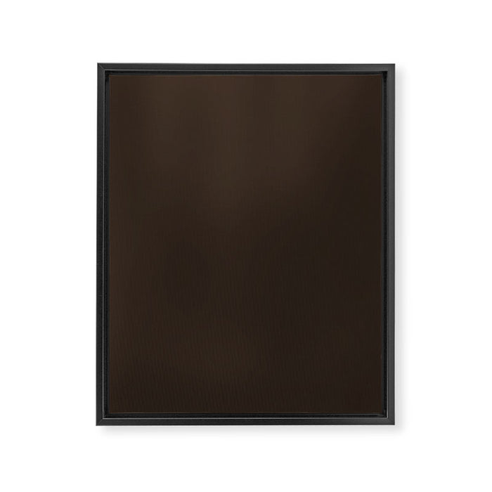 COCOA BROWN SOLID COLOR Dark Chocolate Plain Pattern  Framed Canvas Print Gallery Image 1