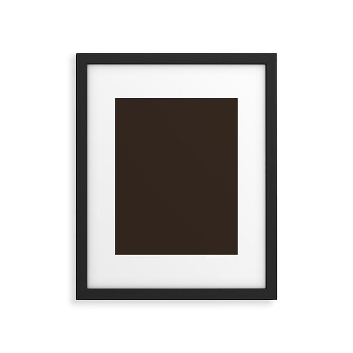 COCOA BROWN SOLID COLOR Dark Chocolate Plain Pattern  Framed Art Print Gallery Image 1
