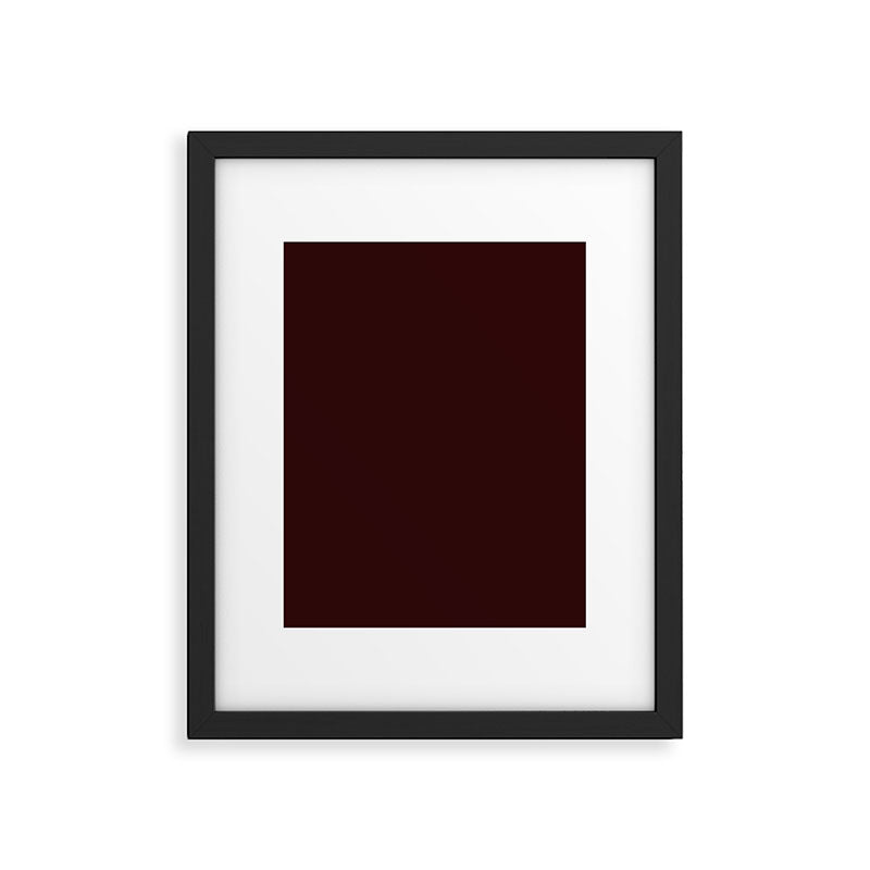 Dark Maroon Broown Solid Color Plain Earth Tone Modern Abstract  Framed Art Print Gallery Image 6