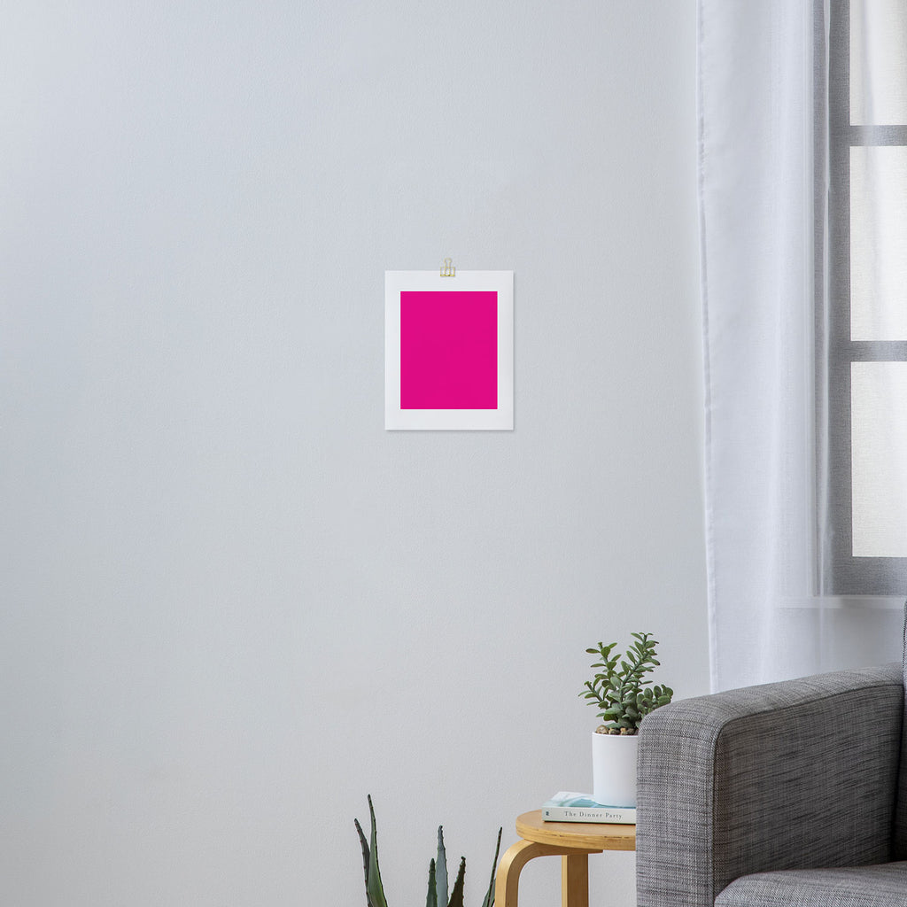 Dazzling  Hot Pink Glowing Neon solid color fluorescent pink shade plain pattern Art Print Gallery Image 3