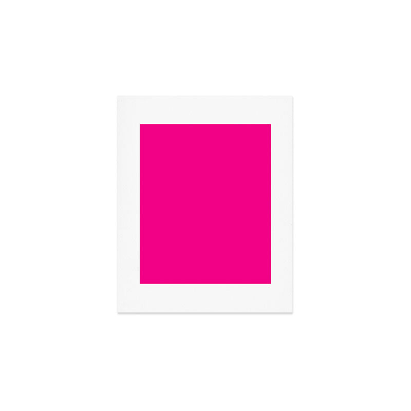 Dazzling  Hot Pink Glowing Neon solid color fluorescent pink shade plain pattern Art Print Gallery Image 1