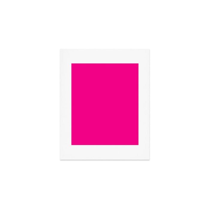 Dazzling  Hot Pink Glowing Neon solid color fluorescent pink shade plain pattern Art Print Gallery Image 1
