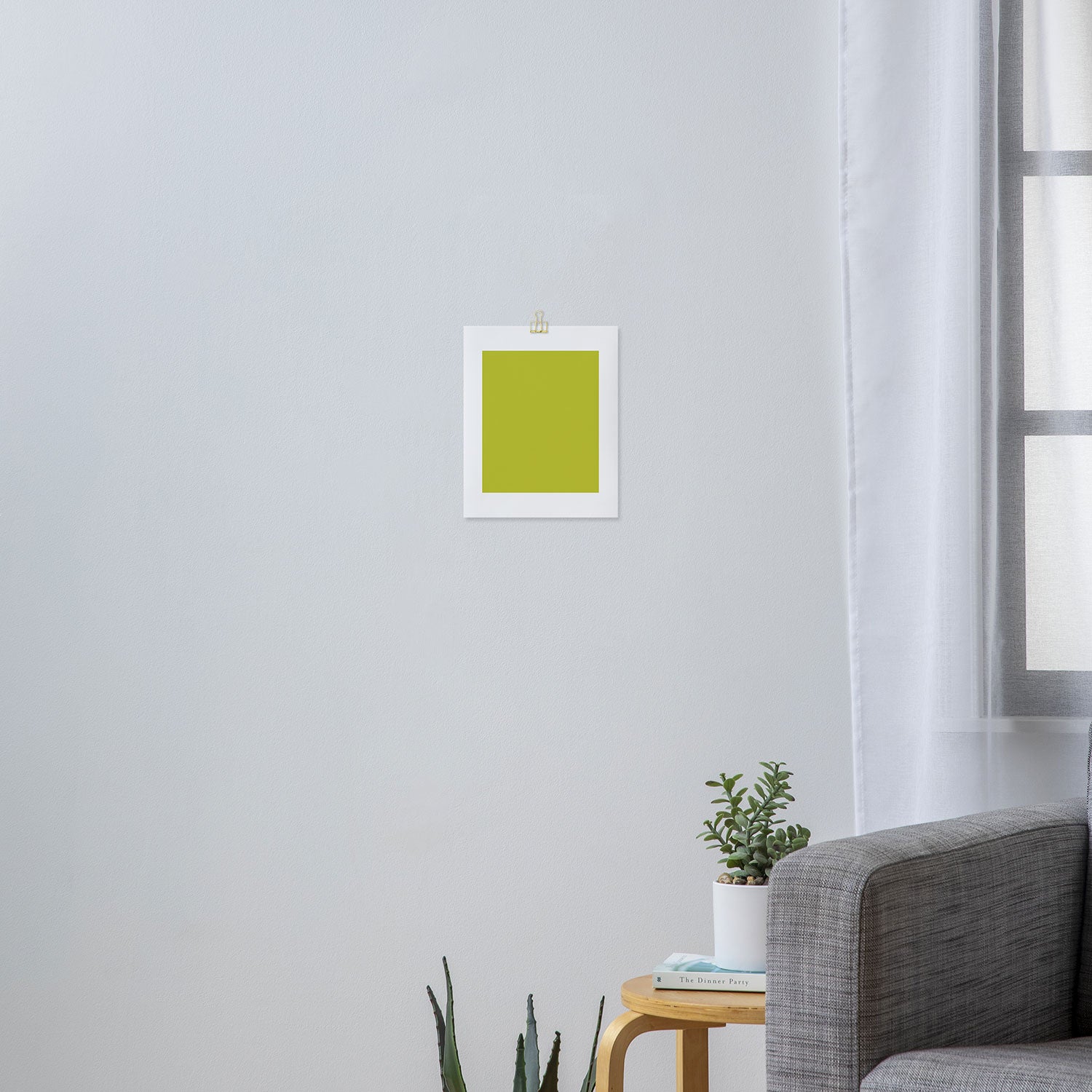 Eccentric Lime Solid Color Plain Yellowish Green Shade Modern Abstract Art Print Gallery Image 3