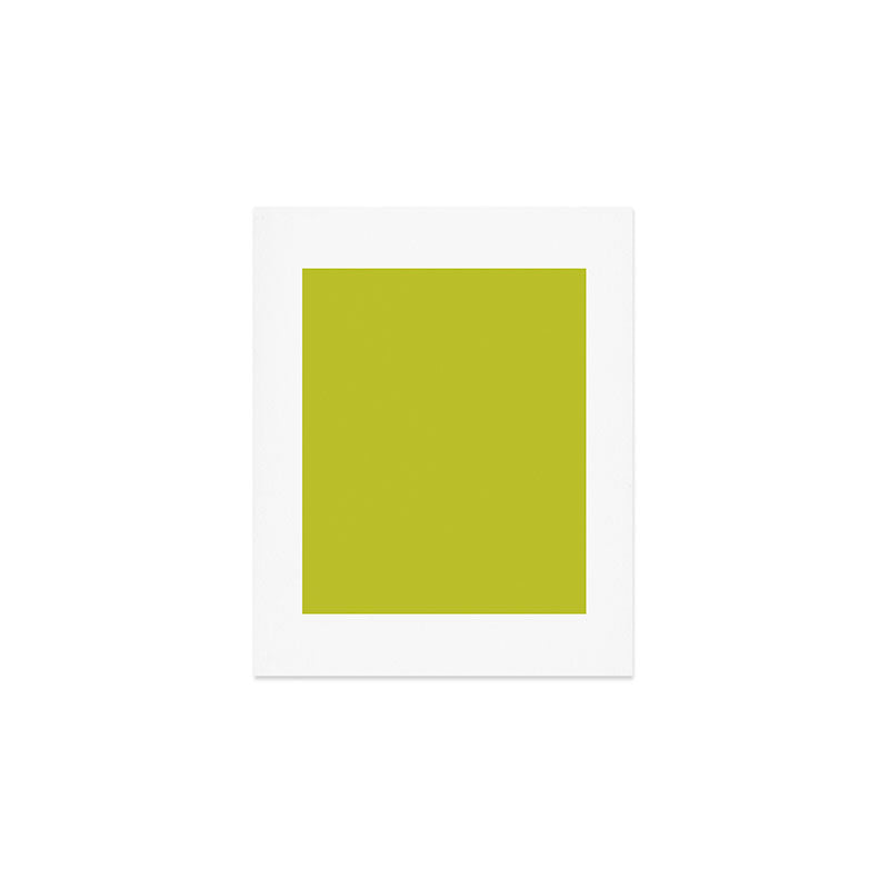 Eccentric Lime Solid Color Plain Yellowish Green Shade Modern Abstract Art Print Gallery Image 1