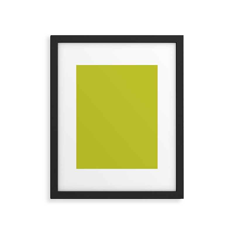 Eccentric Lime Solid Color Plain Yellowish Green Shade Modern Abstract Framed Art Print Gallery Image 6